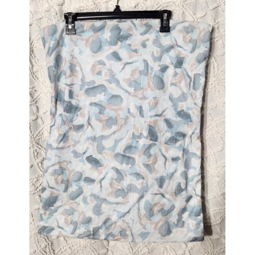 West Elm Organic Cotton Falling Petals Pillow Sham Blue Sustainable Quiet Luxury